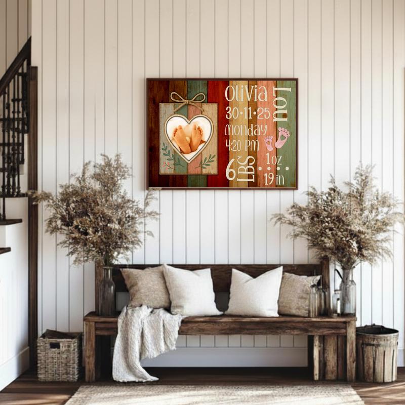 Cherish Baby's Birth - Custom Photo Keepsake & Stats Canvas