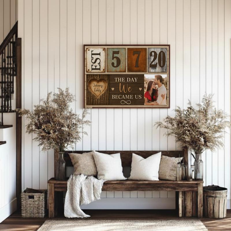 Cherish Couple Milestone - Custom Established Year Photo Canvas