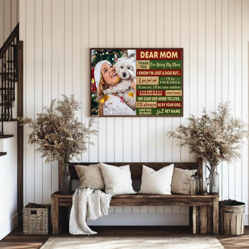 Cherished Bond - Dog Mom's Personalized Quote Christmas Canvas