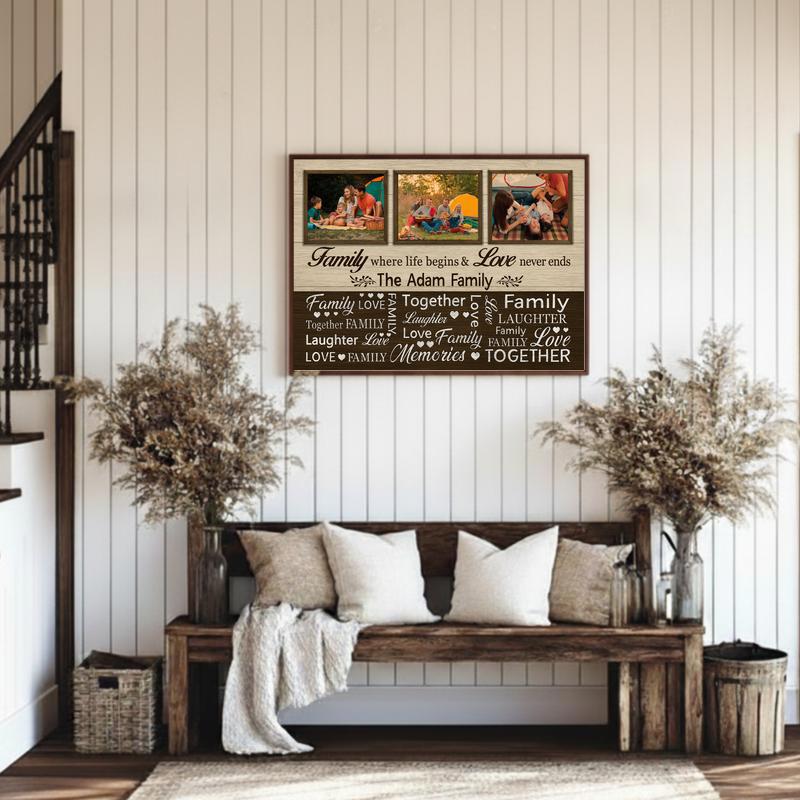 Cherished Christmas Memories - Rustic Quote & Photo Canvas