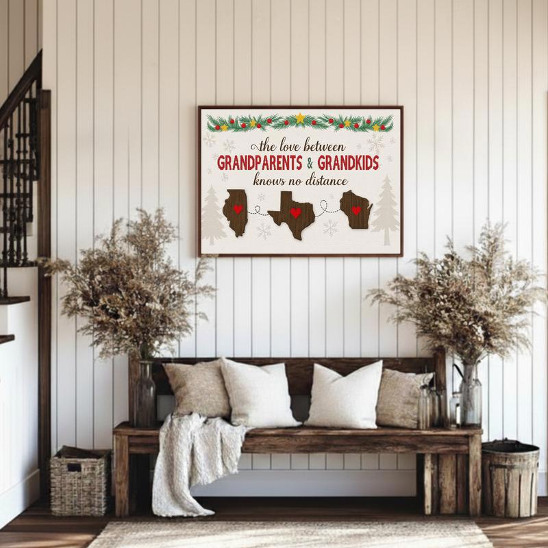 Christmas Custom Long Distance Grandparents And Grandkids Canvas