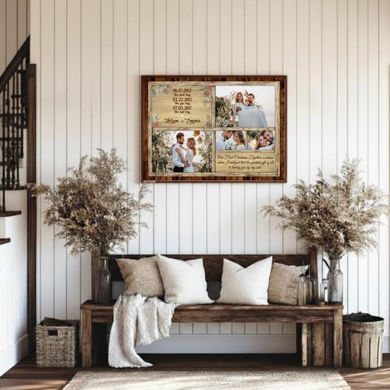 Chronicle Your Love Story - Custom Photo Timeline Christmas Canvas