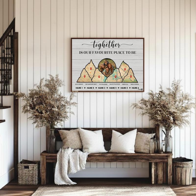 Memories on a Map Personalized Family Keepsake Canvas