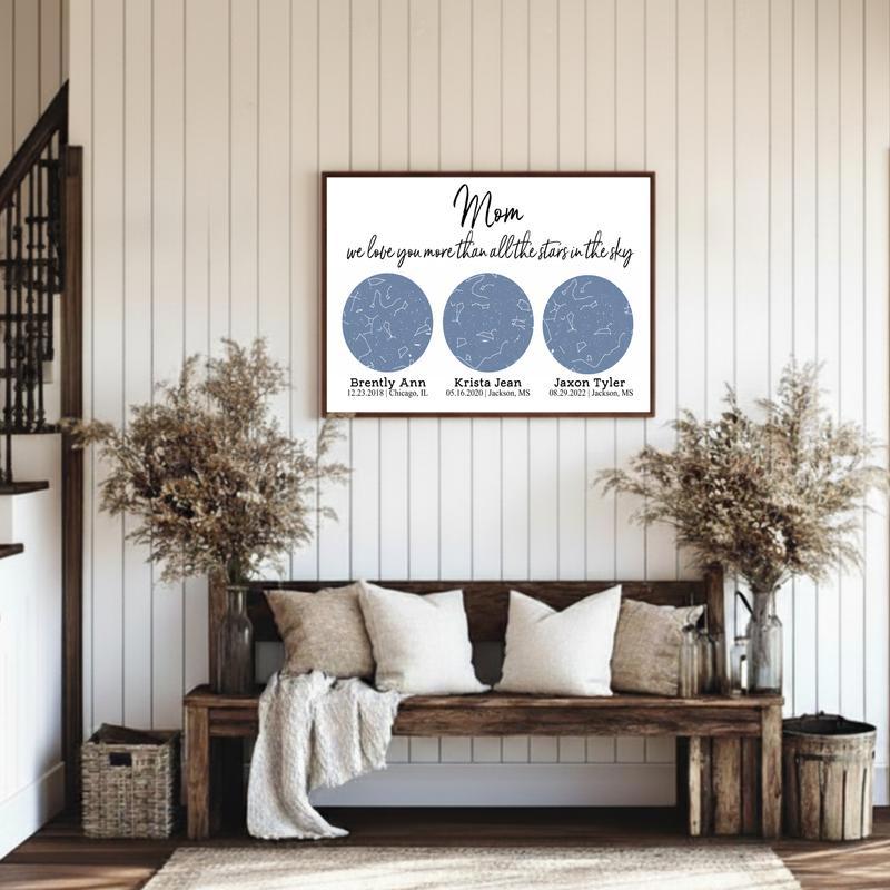 Rustic Star Map Art Mom's Infinite Love Canvas