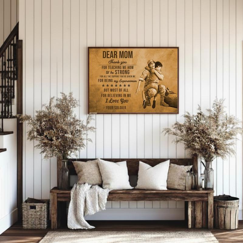 Veteran Mom's Custom Photo Wall Art Canvas