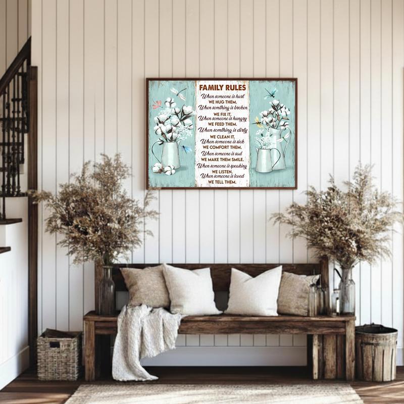 Principles & Dragonflies Inspirational Family Rules Wall Art