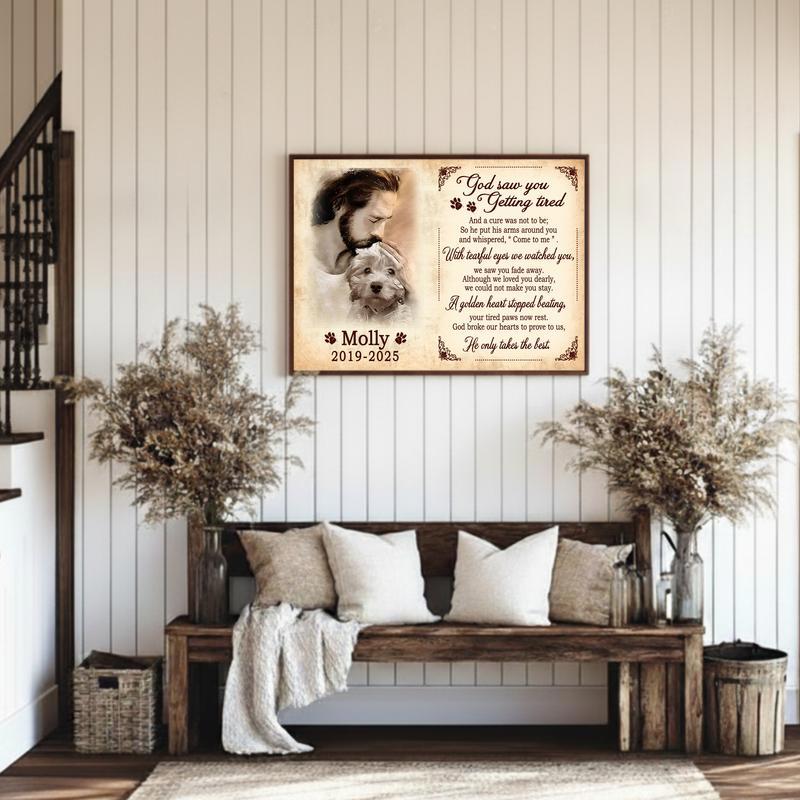 Forever Loved Dog Memorial Portrait - Angel Pet Loss Tribute Canvas