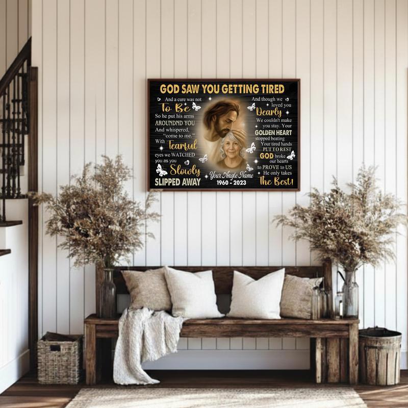 Forever Loved Safe In Jesus' Arms Dad Mom Memorial Canvas