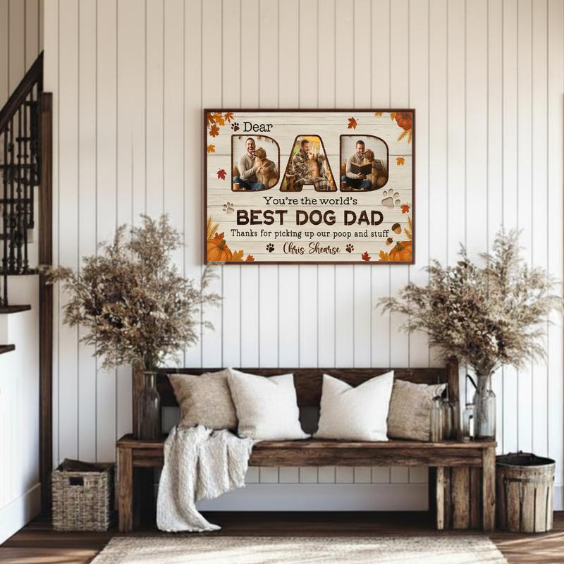 Fun Gift Father’s Day - Custom Best Dog Dad Photo Collage Canvas