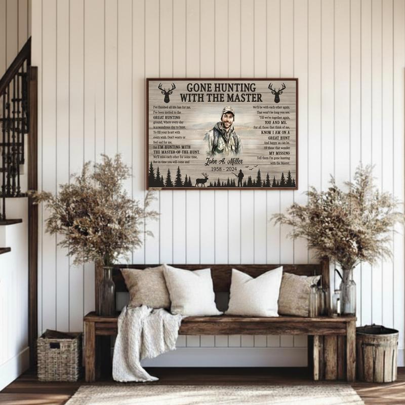 Gone Hunting With The Master Memorial Keepsake Canvas