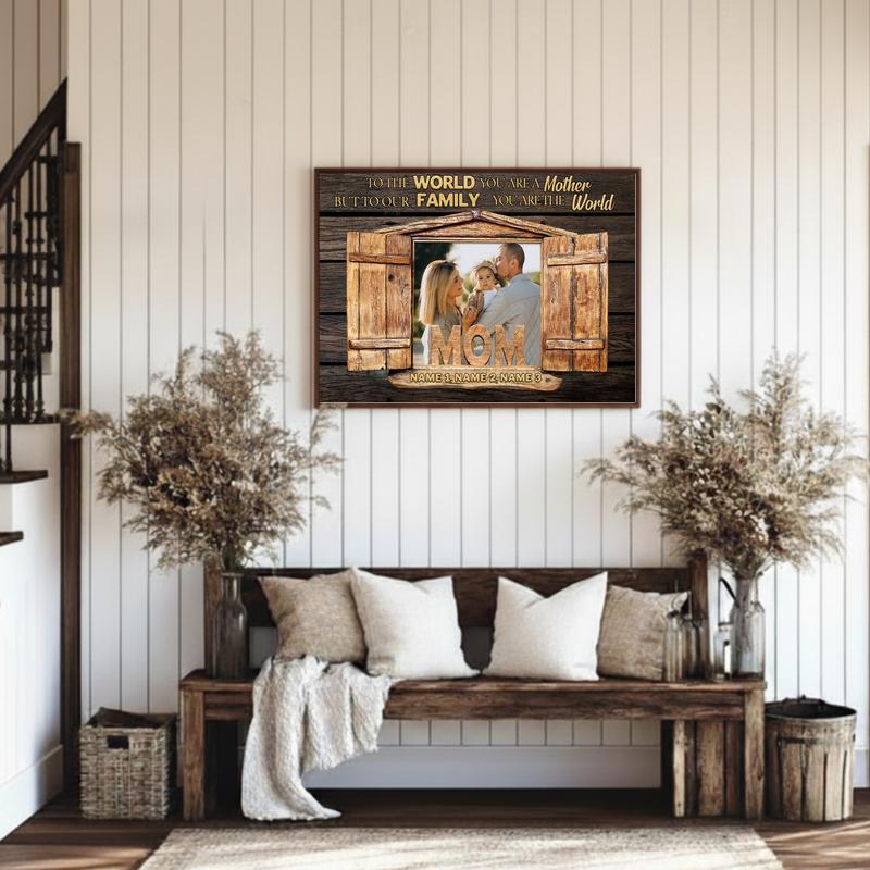 A Mother's World Personalized Photo Canvas Gift Keepsake