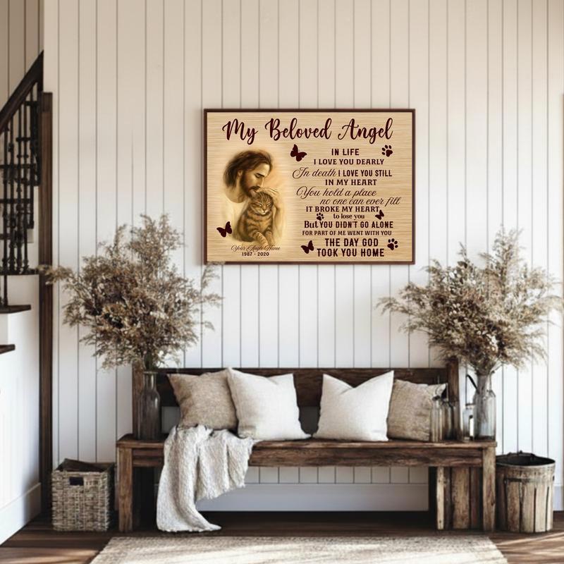Angel Wings Memorial Canvas A Custom Cat Photo Keepsake