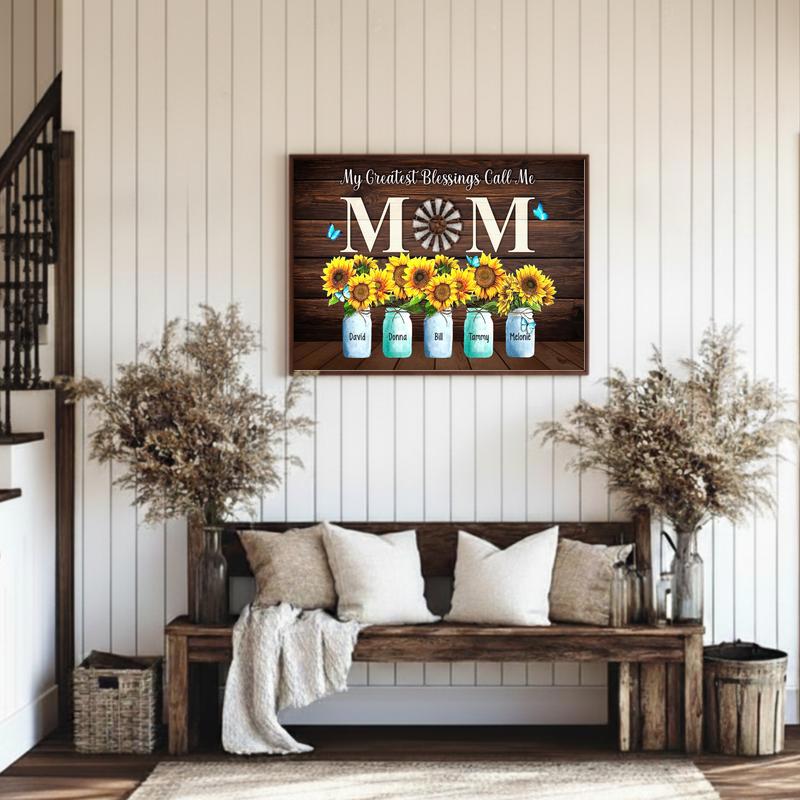 Custom Sunflower Canvas Art My Greatest Blessings Call Me Mom