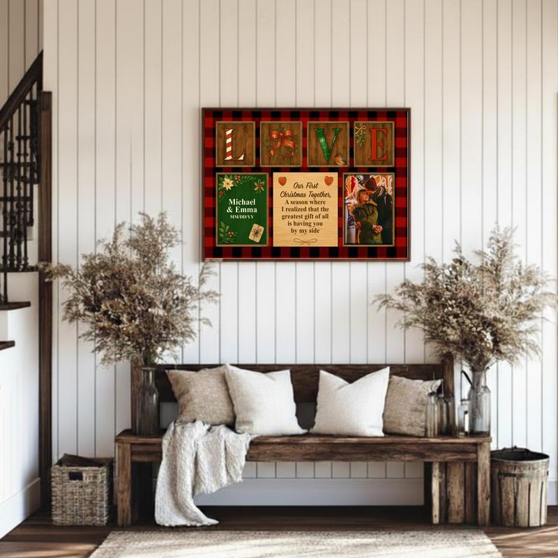 Our First Christmas Together - Custom Newlywed Couple Canvas