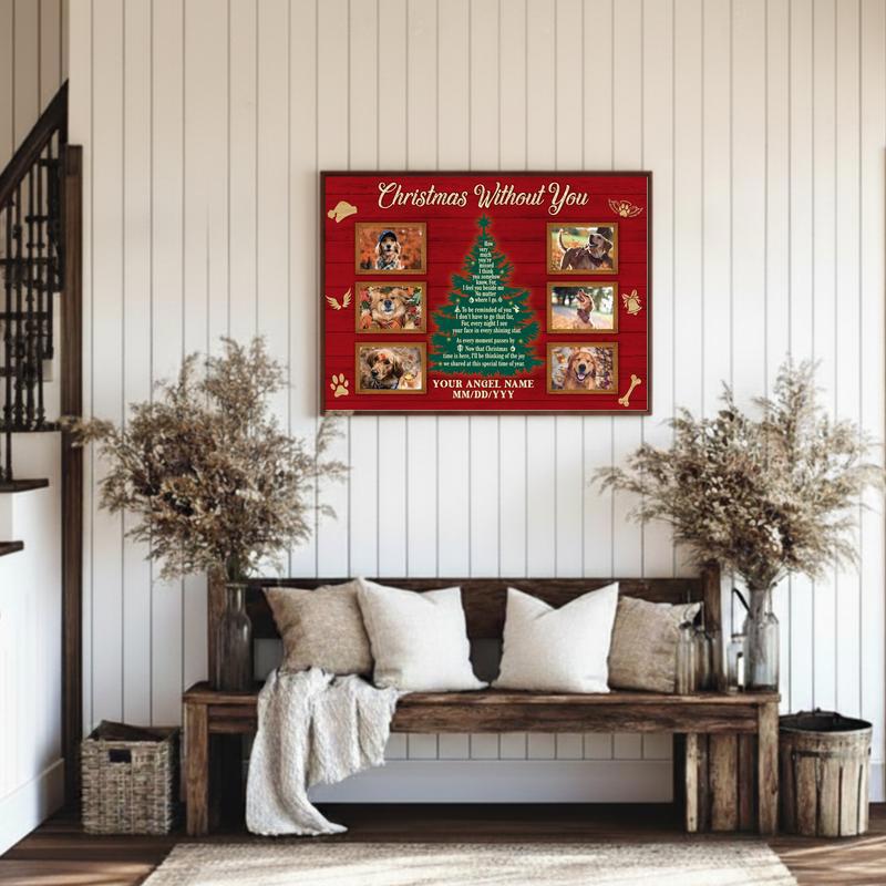 Personalized "Christmas Without You" Dog Remembrance Canvas