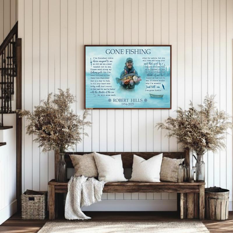 Personalized Fisherman Tribute - Gone Fishing Canvas