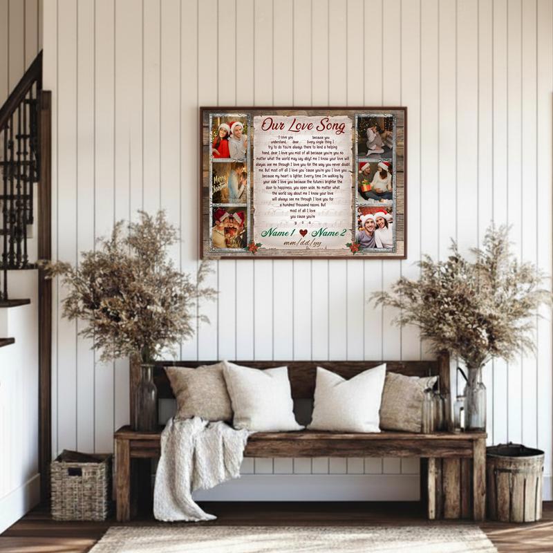 Romantic Gift For Couple - Custom Christmas Love Song Canvas
