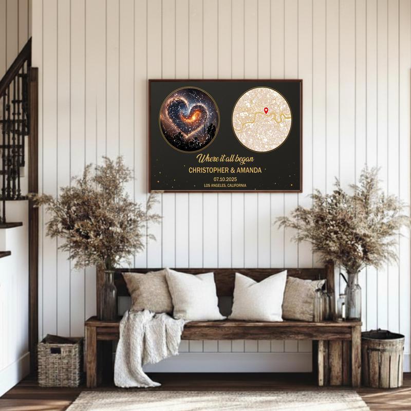 The Map Of Where Our Story Began - Custom First Date Canvas