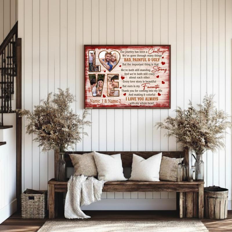 Valentine’s Day Gift Ideas - Custom Couple Photo Collage Canvas Canvas
