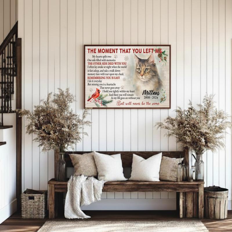 Watercolor Cat Memorial Keepsake - Personalized Christmas Canvas