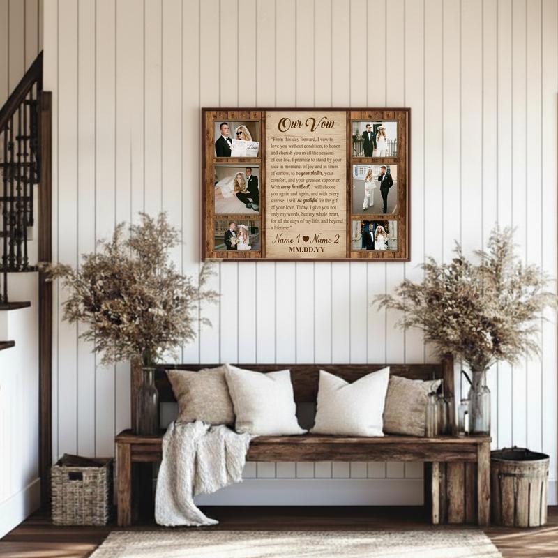 Your Sacred Wedding Vows Custom Photo Memory Canvas