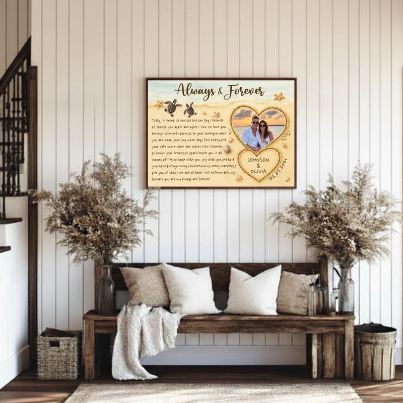 Your Sand & Sea Story - Personalized Wedding Keepsake Canvas