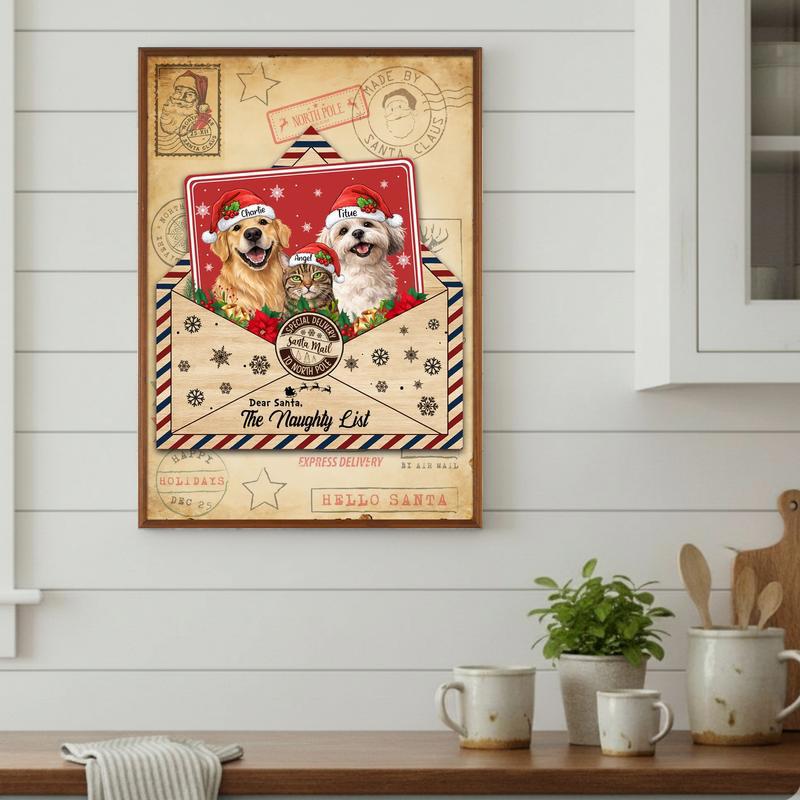 Adorable Custom Pet Portrait - Santa's Special Delivery Canvas