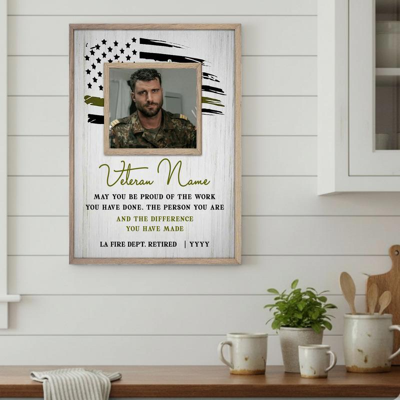 Army Veterans & Retired Men Gift - Military Retirement Canvas