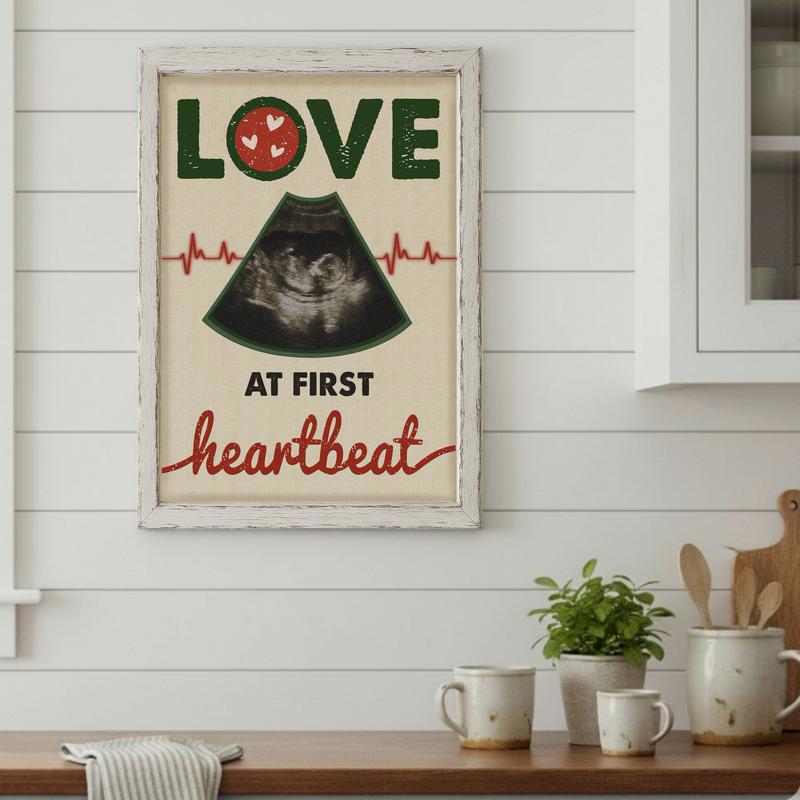Baby Ultrasound Keepsake Canvas - Love At First Heartbeat Memory