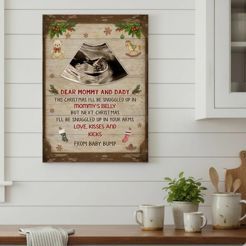 Baby's First Christmas Ultrasound Keepsake For New Parents Canvas