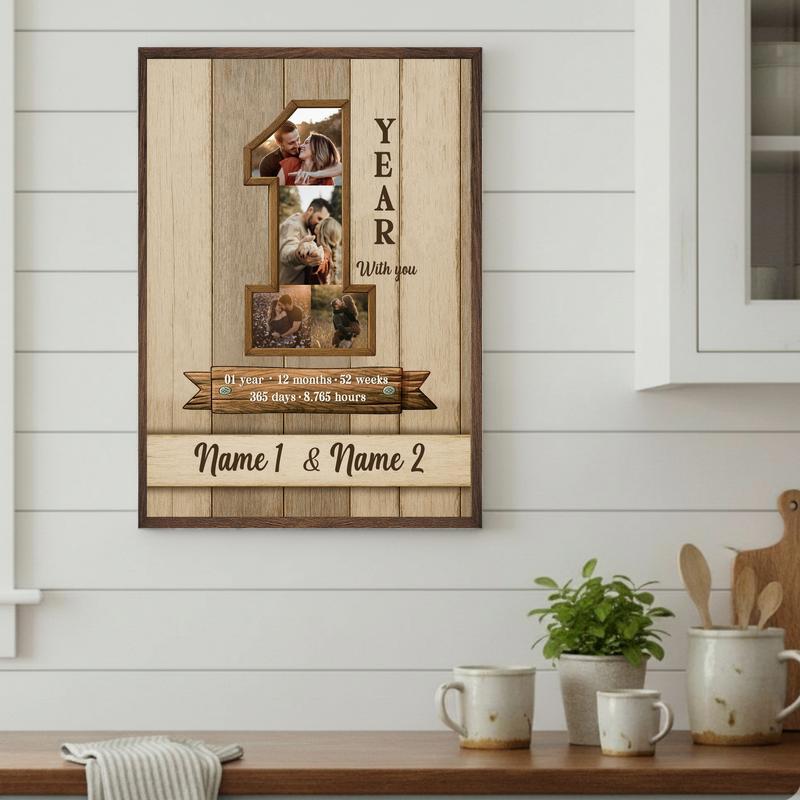 Celebrate One Year - Personalized Milestone Photo Gift Canvas