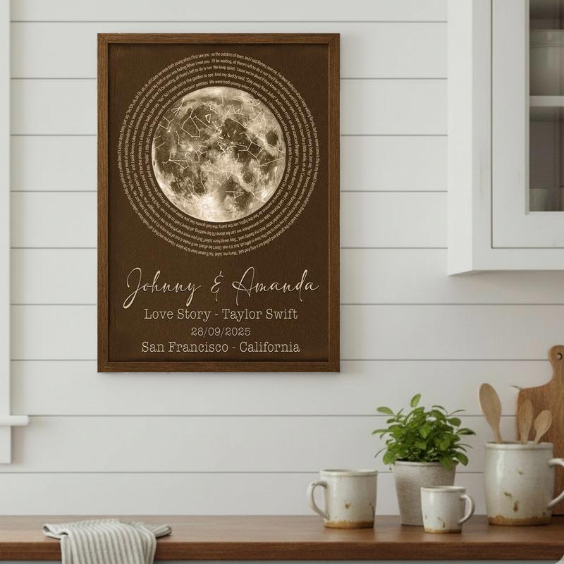 Custom Song Lyrics & Star Map Canvas - Couple Anniversary Gift