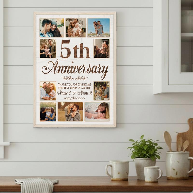Custom 5th Anniversary Canvas - Years Together Gift For Couple