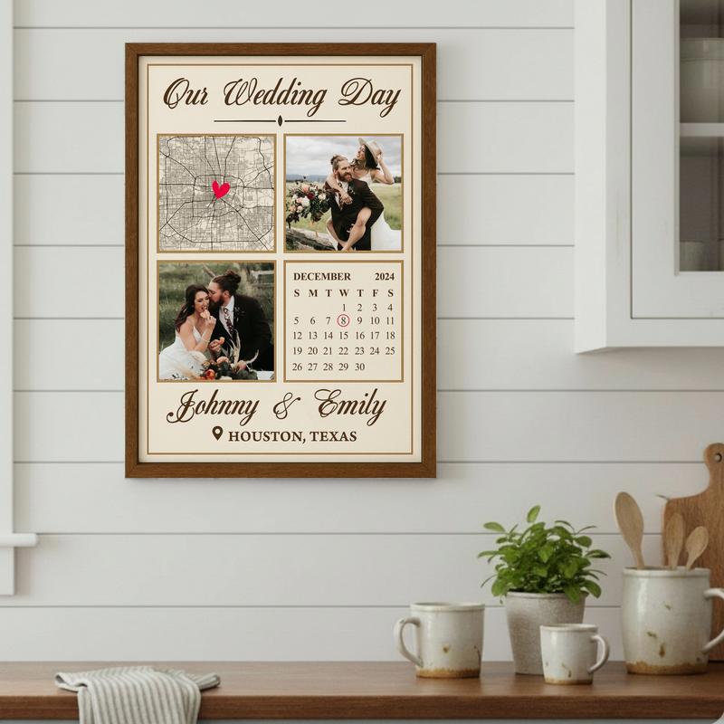 Date Of Forever Personalized Wedding Calendar Gift Canvas