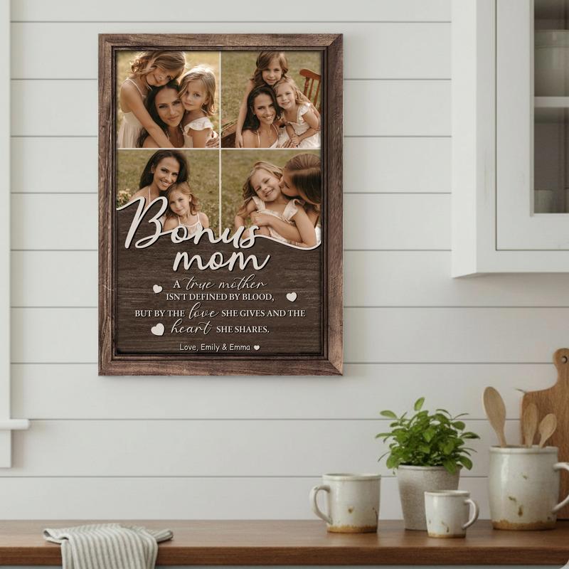 Meaningful Gift - Personalized Bonus Mom Photo Collage Canvas