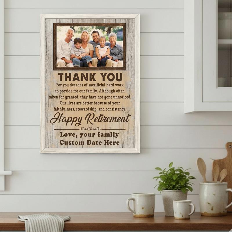 Rustic Farmhouse Canvas - Dad's Personalized Retirement Keepsake