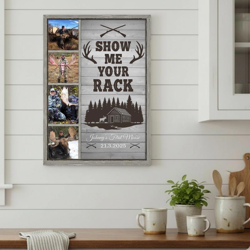 'Show Me Your Rack' Funny Personalized Moose Hunter Gift Canvas
