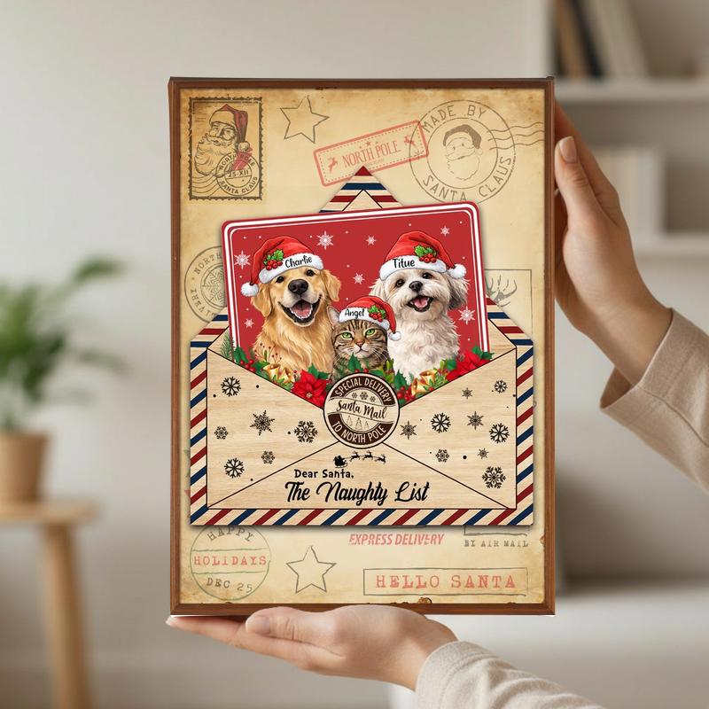 Adorable Custom Pet Portrait - Santa's Special Delivery Canvas