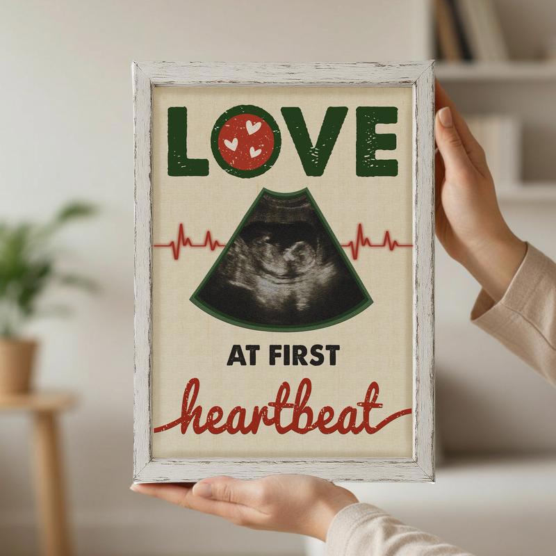 Baby Ultrasound Keepsake Canvas - Love At First Heartbeat Memory