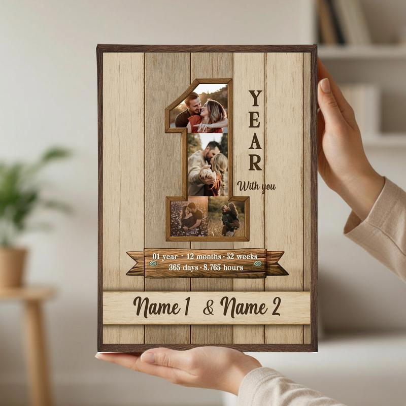 Celebrate One Year - Personalized Milestone Photo Gift Canvas