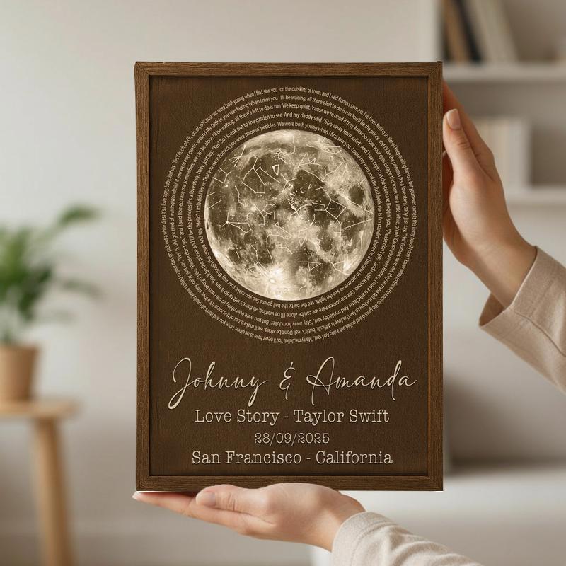Custom Song Lyrics & Star Map Canvas - Couple Anniversary Gift