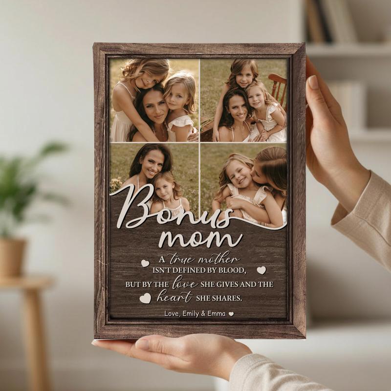 Meaningful Gift - Personalized Bonus Mom Photo Collage Canvas
