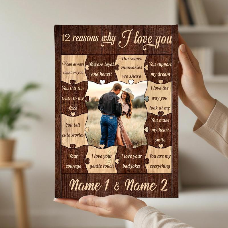 12 Reasons Why I Love You Canvas - Custom Couple Valentine Gift