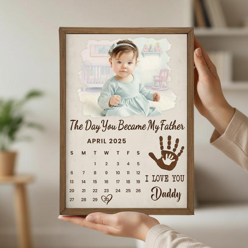 The Day You Became Daddy Personalized Canvas - First Father's Day