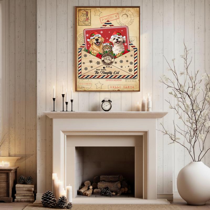 Adorable Custom Pet Portrait - Santa's Special Delivery Canvas