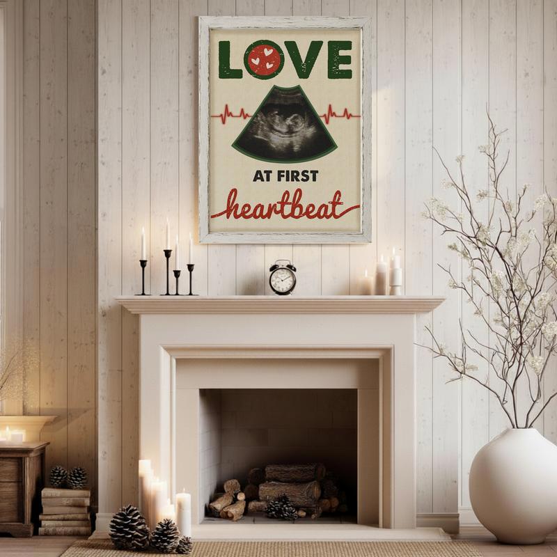 Baby Ultrasound Keepsake Canvas - Love At First Heartbeat Memory