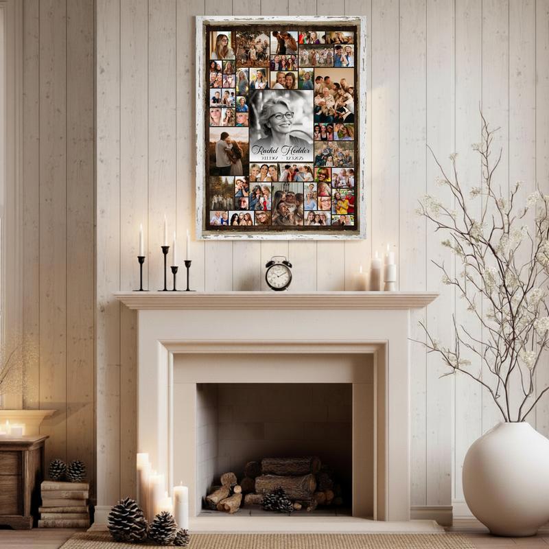 Celebration Of Life - Custom Mom Memorial Photo Collage Canvas