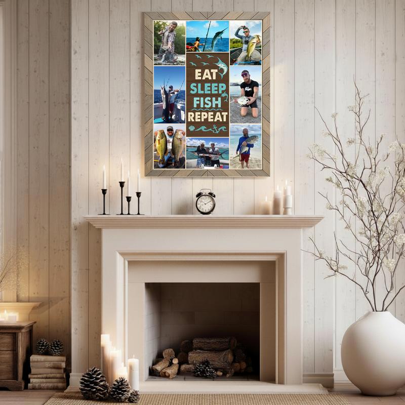 Custom Fishing Photo Canvas For Beloved Dad, Husband, Or Grandpa