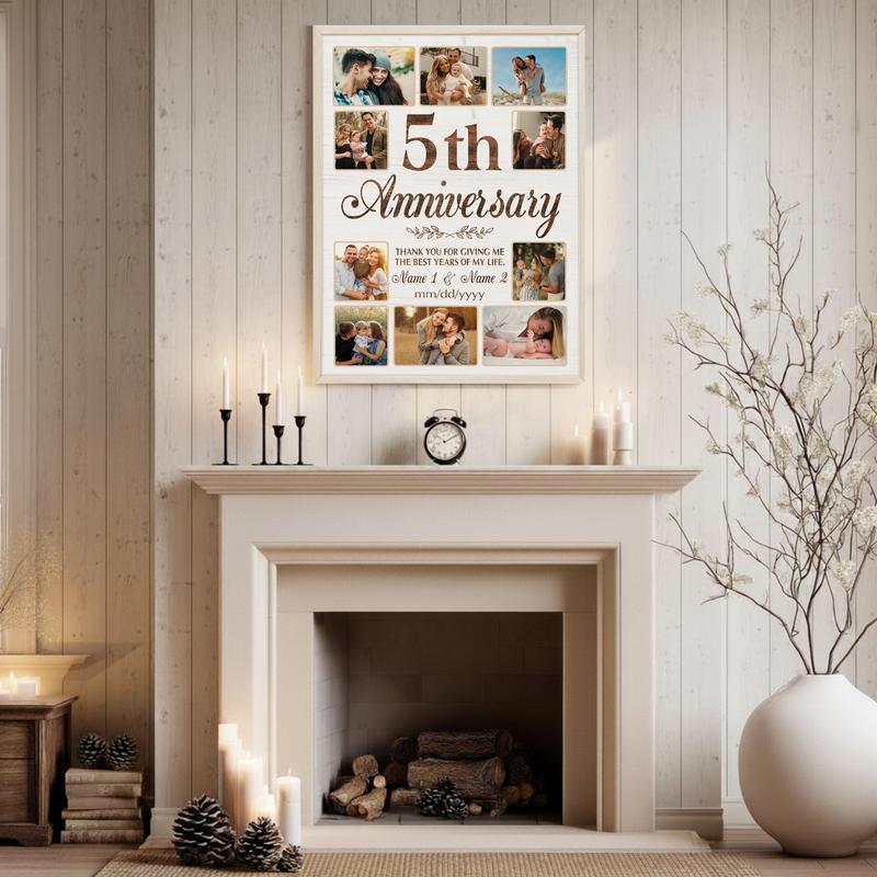 Custom 5th Anniversary Canvas - Years Together Gift For Couple