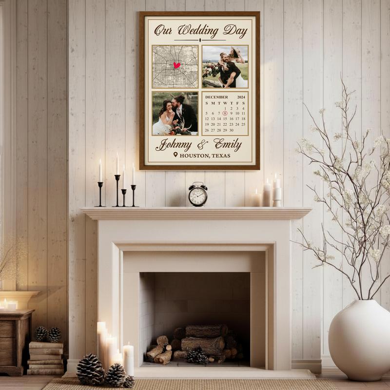 Date Of Forever Personalized Wedding Calendar Gift Canvas